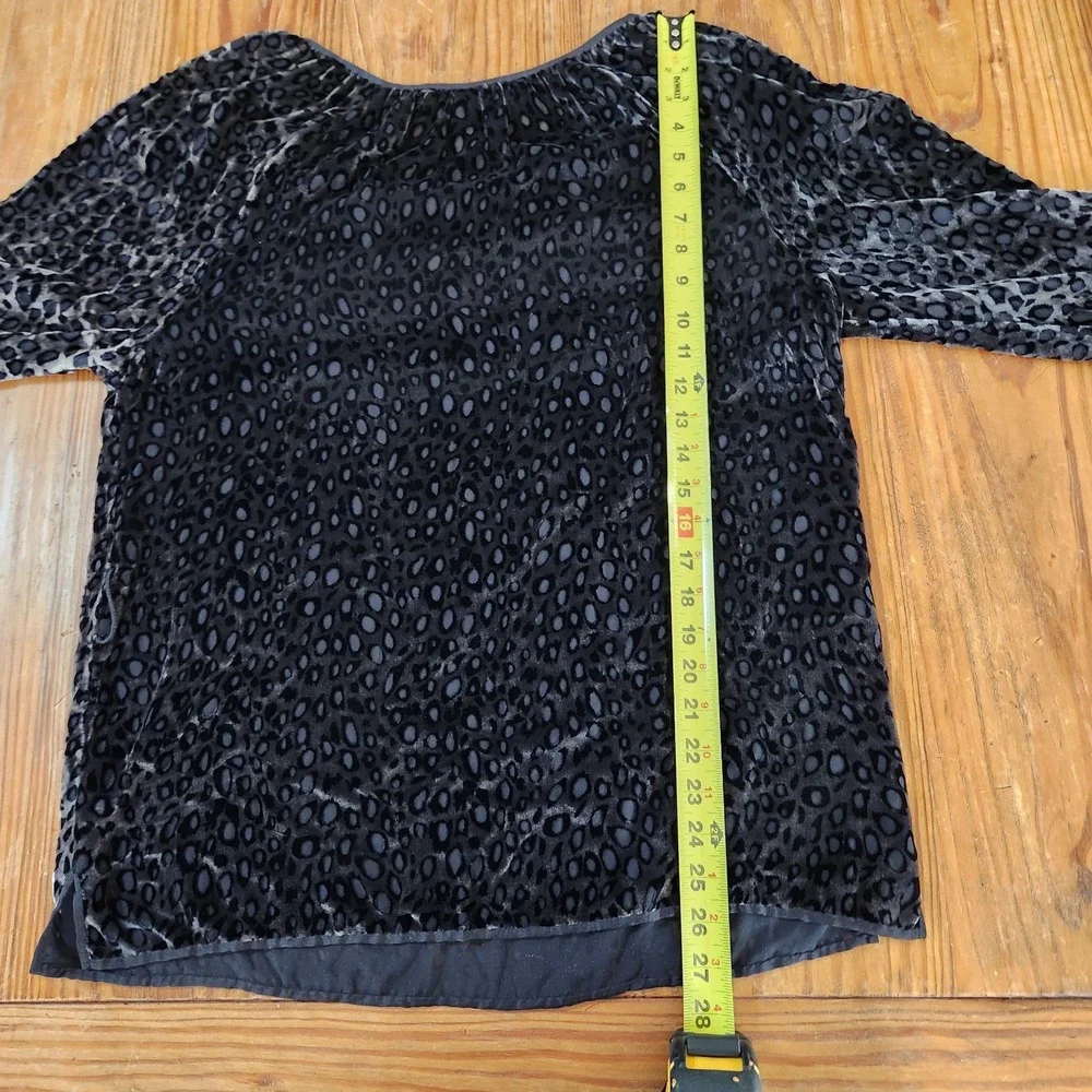 What Goes Around Comes Around Animal Print Velvet Burnout Tunic Large Black Gray